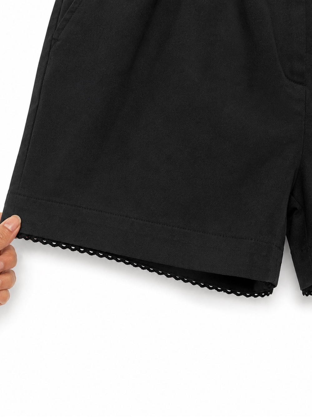 Veronica Beard Black High-Rise Belted Pleated Linen Shorts Size 10 - Picture 4 of 6
